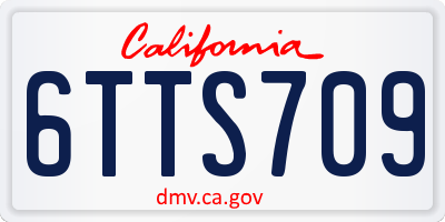CA license plate 6TTS709