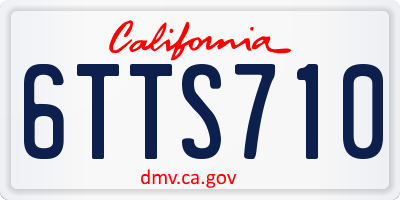 CA license plate 6TTS710