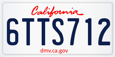 CA license plate 6TTS712