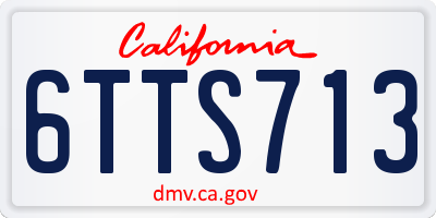 CA license plate 6TTS713