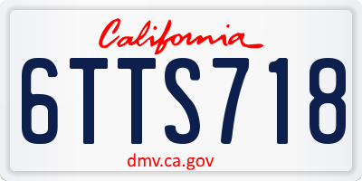 CA license plate 6TTS718