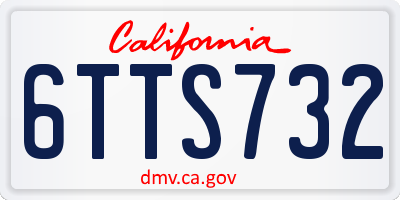 CA license plate 6TTS732