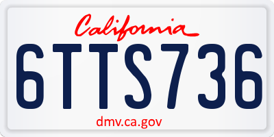 CA license plate 6TTS736