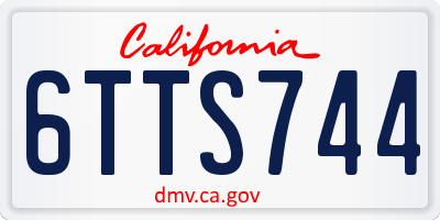 CA license plate 6TTS744