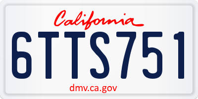 CA license plate 6TTS751