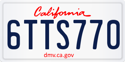 CA license plate 6TTS770