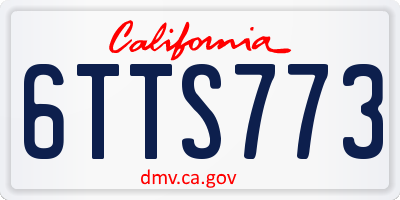 CA license plate 6TTS773