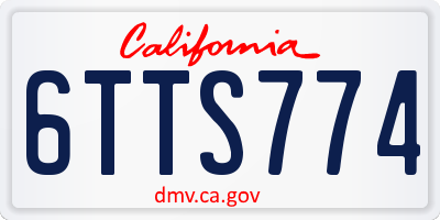 CA license plate 6TTS774
