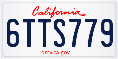 CA license plate 6TTS779