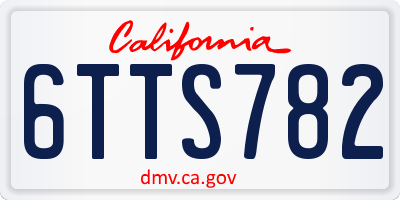 CA license plate 6TTS782