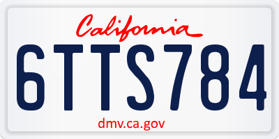 CA license plate 6TTS784