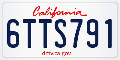 CA license plate 6TTS791