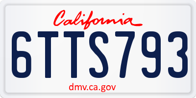 CA license plate 6TTS793