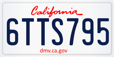 CA license plate 6TTS795