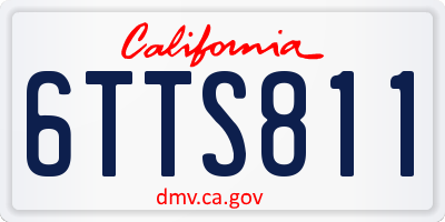 CA license plate 6TTS811