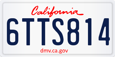 CA license plate 6TTS814