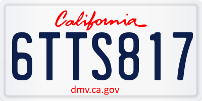 CA license plate 6TTS817