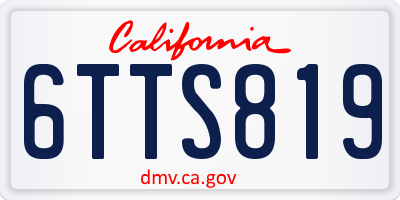 CA license plate 6TTS819