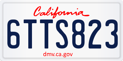 CA license plate 6TTS823
