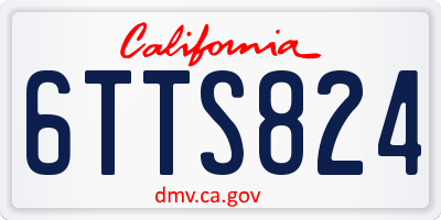 CA license plate 6TTS824