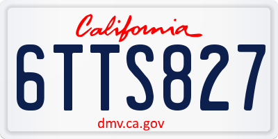 CA license plate 6TTS827