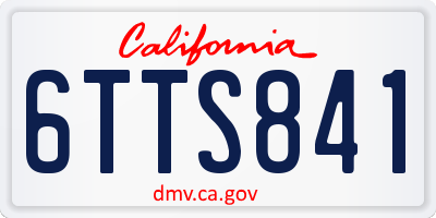 CA license plate 6TTS841