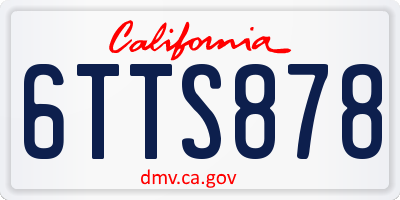 CA license plate 6TTS878