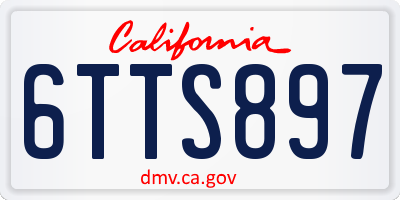 CA license plate 6TTS897