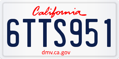 CA license plate 6TTS951