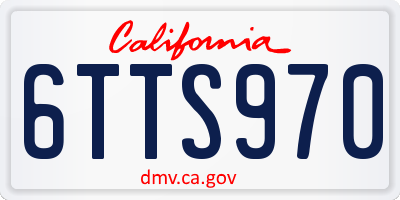 CA license plate 6TTS970