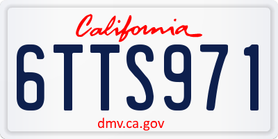 CA license plate 6TTS971