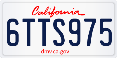 CA license plate 6TTS975