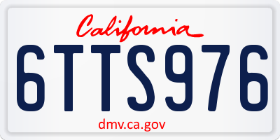 CA license plate 6TTS976