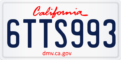 CA license plate 6TTS993