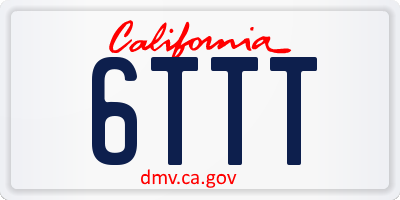 CA license plate 6TTT