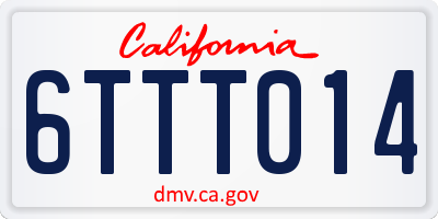 CA license plate 6TTT014