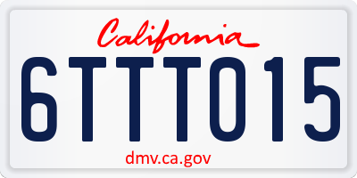 CA license plate 6TTT015