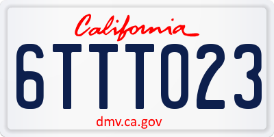 CA license plate 6TTT023