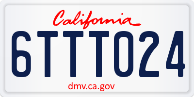 CA license plate 6TTT024