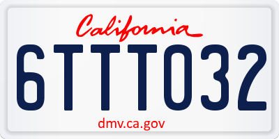 CA license plate 6TTT032