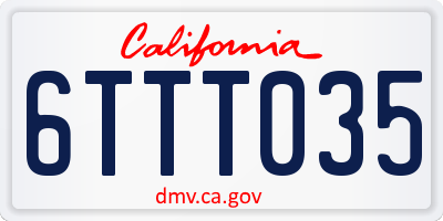 CA license plate 6TTT035