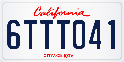 CA license plate 6TTT041