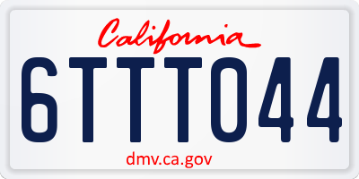 CA license plate 6TTT044