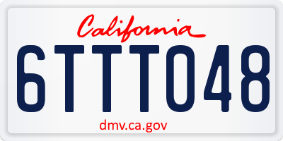 CA license plate 6TTT048
