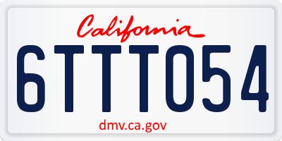 CA license plate 6TTT054