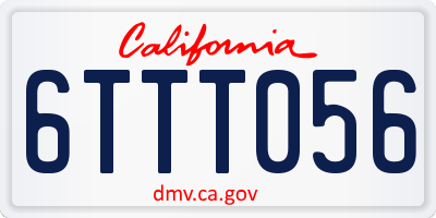 CA license plate 6TTT056