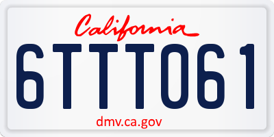 CA license plate 6TTT061