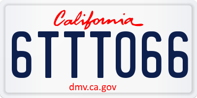 CA license plate 6TTT066