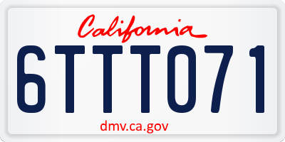 CA license plate 6TTT071