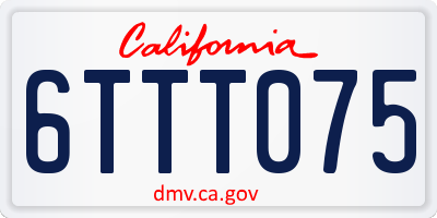 CA license plate 6TTT075